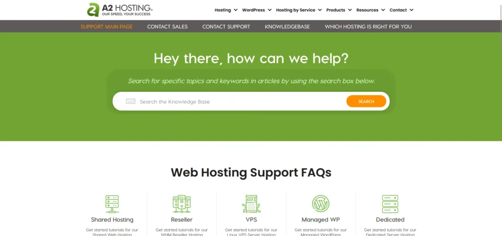 A2 Hosting support