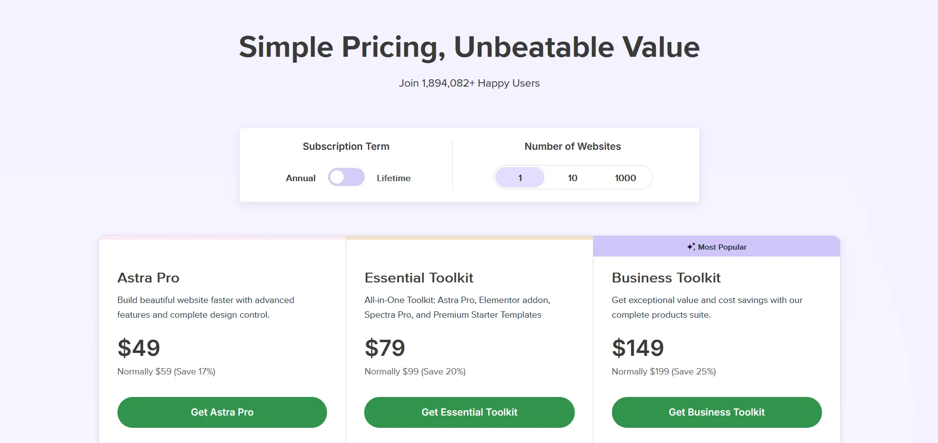 Astra pro theme price