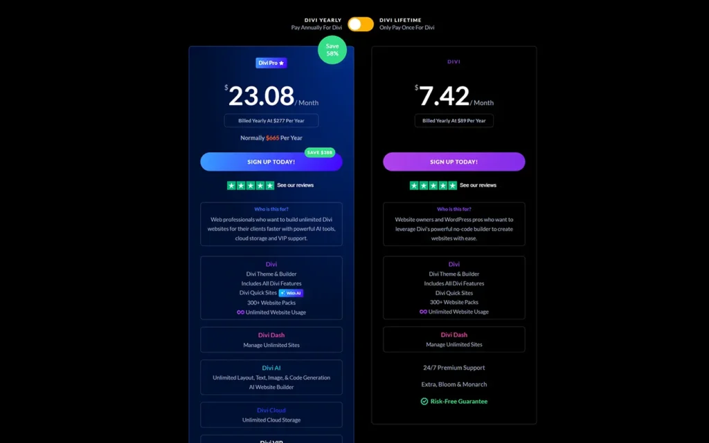 Divi Theme Pricing