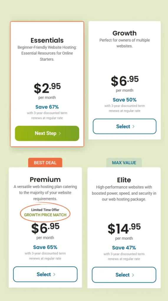 HostPapa plan Web Hosting