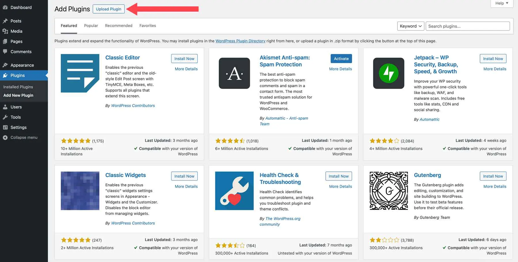Installing a WordPress Plugin via Upload