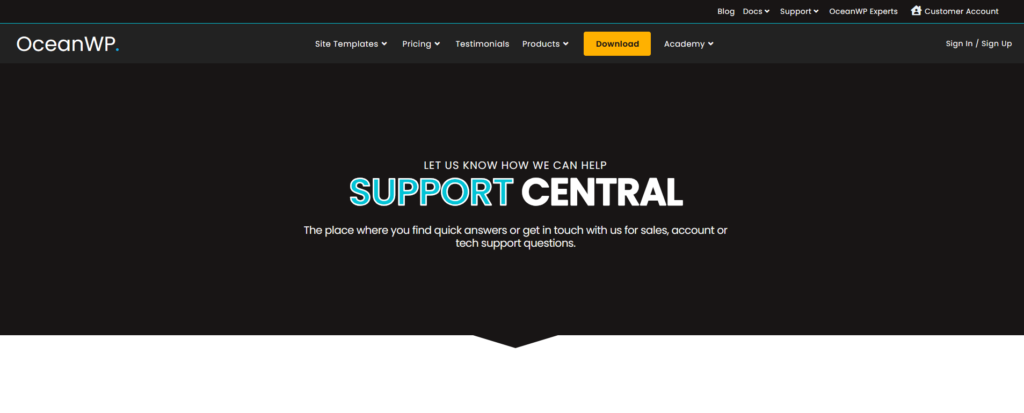 OceanWP reviews - support
