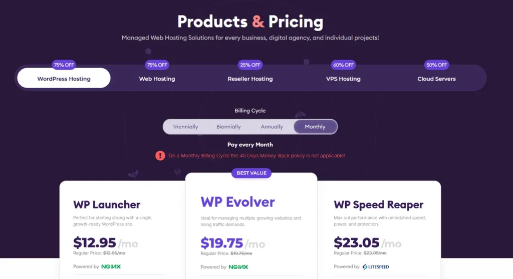 HostArmada Pricing Plans