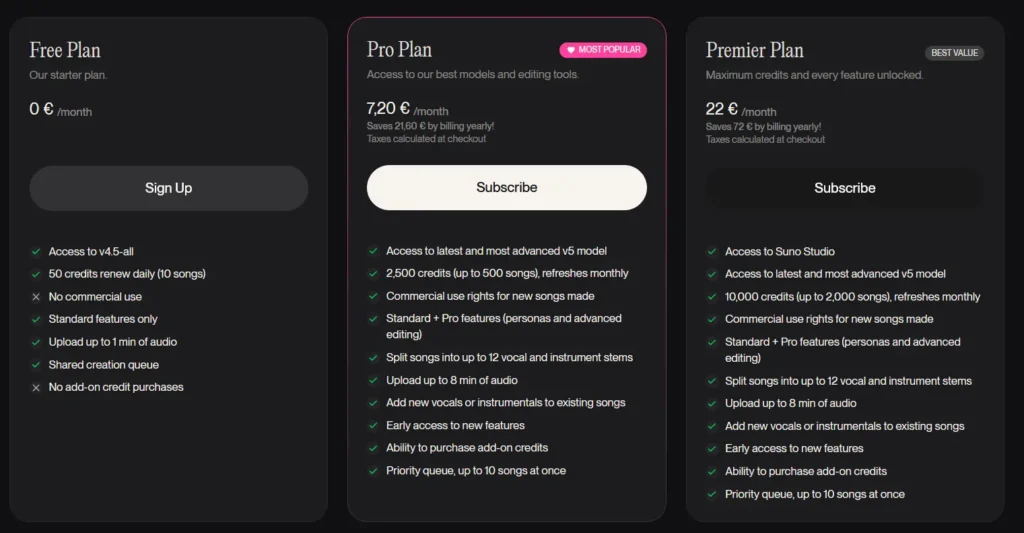 Suno AI Review Pricing Plans