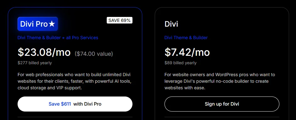 Elegant Themes Pricing